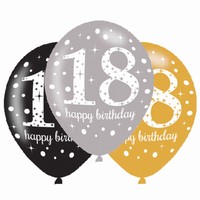 BALNKY latexov Sparkling Happy Birthday "18" 27cm 6ks