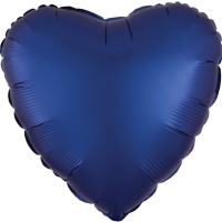 Balnek fliov srdce satnov nmonicky modr 43 cm