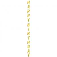 Dekoran zvs na balnek Happy Birthday zlat 170 cm