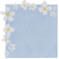 Ubrousky paprov Floral pastelov modr 16 x 16 cm 16 ks